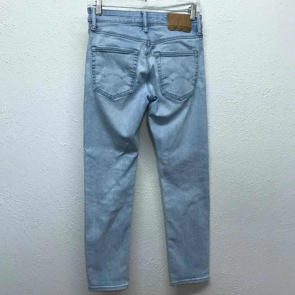 American Eagle Jeans Mens 26x28 Next Level Airflex Slim Mid Rise Light Wash‎